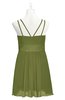 ColsBM Wilt Olive Green Plus Size Bridesmaid Dresses Spaghetti Zipper Sleeveless Sash Mini Informal