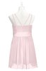 ColsBM Wilt Petal Pink Plus Size Bridesmaid Dresses Spaghetti Zipper Sleeveless Sash Mini Informal