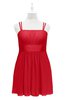 ColsBM Wilt Red Plus Size Bridesmaid Dresses Spaghetti Zipper Sleeveless Sash Mini Informal
