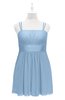 ColsBM Wilt Sky Blue Plus Size Bridesmaid Dresses Spaghetti Zipper Sleeveless Sash Mini Informal