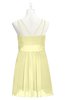 ColsBM Wilt Wax Yellow Plus Size Bridesmaid Dresses Spaghetti Zipper Sleeveless Sash Mini Informal