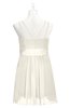 ColsBM Wilt Whisper White Plus Size Bridesmaid Dresses Spaghetti Zipper Sleeveless Sash Mini Informal
