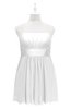 ColsBM Wilt White Plus Size Bridesmaid Dresses Spaghetti Zipper Sleeveless Sash Mini Informal