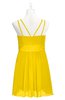 ColsBM Wilt Yellow Plus Size Bridesmaid Dresses Spaghetti Zipper Sleeveless Sash Mini Informal