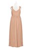 ColsBM Saniyah Almost Apricot Plus Size Bridesmaid Dresses V-neck Floor Length Romantic Sleeveless Paillette Backless