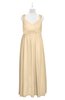 ColsBM Saniyah Apricot Gelato Plus Size Bridesmaid Dresses V-neck Floor Length Romantic Sleeveless Paillette Backless