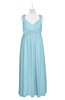 ColsBM Saniyah Aqua Plus Size Bridesmaid Dresses V-neck Floor Length Romantic Sleeveless Paillette Backless