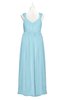 ColsBM Saniyah Aqua Plus Size Bridesmaid Dresses V-neck Floor Length Romantic Sleeveless Paillette Backless