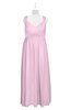 ColsBM Saniyah Baby Pink Plus Size Bridesmaid Dresses V-neck Floor Length Romantic Sleeveless Paillette Backless