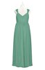 ColsBM Saniyah Beryl Green Plus Size Bridesmaid Dresses V-neck Floor Length Romantic Sleeveless Paillette Backless