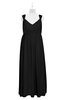 ColsBM Saniyah Black Plus Size Bridesmaid Dresses V-neck Floor Length Romantic Sleeveless Paillette Backless