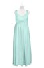 ColsBM Saniyah Blue Glass Plus Size Bridesmaid Dresses V-neck Floor Length Romantic Sleeveless Paillette Backless