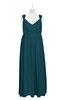ColsBM Saniyah Blue Green Plus Size Bridesmaid Dresses V-neck Floor Length Romantic Sleeveless Paillette Backless