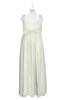 ColsBM Saniyah Cream Plus Size Bridesmaid Dresses V-neck Floor Length Romantic Sleeveless Paillette Backless