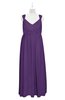 ColsBM Saniyah Dark Purple Plus Size Bridesmaid Dresses V-neck Floor Length Romantic Sleeveless Paillette Backless