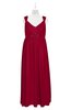 ColsBM Saniyah Dark Red Plus Size Bridesmaid Dresses V-neck Floor Length Romantic Sleeveless Paillette Backless