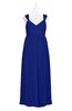 ColsBM Saniyah Electric Blue Plus Size Bridesmaid Dresses V-neck Floor Length Romantic Sleeveless Paillette Backless