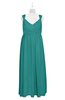 ColsBM Saniyah Emerald Green Plus Size Bridesmaid Dresses V-neck Floor Length Romantic Sleeveless Paillette Backless