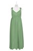 ColsBM Saniyah Fair Green Plus Size Bridesmaid Dresses V-neck Floor Length Romantic Sleeveless Paillette Backless