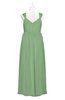 ColsBM Saniyah Fair Green Plus Size Bridesmaid Dresses V-neck Floor Length Romantic Sleeveless Paillette Backless