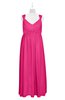 ColsBM Saniyah Fandango Pink Plus Size Bridesmaid Dresses V-neck Floor Length Romantic Sleeveless Paillette Backless