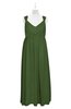 ColsBM Saniyah Garden Green Plus Size Bridesmaid Dresses V-neck Floor Length Romantic Sleeveless Paillette Backless