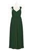 ColsBM Saniyah Hunter Green Plus Size Bridesmaid Dresses V-neck Floor Length Romantic Sleeveless Paillette Backless