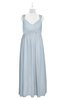 ColsBM Saniyah Illusion Blue Plus Size Bridesmaid Dresses V-neck Floor Length Romantic Sleeveless Paillette Backless