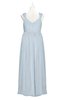 ColsBM Saniyah Illusion Blue Plus Size Bridesmaid Dresses V-neck Floor Length Romantic Sleeveless Paillette Backless