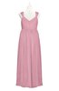 ColsBM Saniyah Light Coral Plus Size Bridesmaid Dresses V-neck Floor Length Romantic Sleeveless Paillette Backless