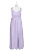 ColsBM Saniyah Light Purple Plus Size Bridesmaid Dresses V-neck Floor Length Romantic Sleeveless Paillette Backless