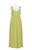 ColsBM Saniyah Linden Green Plus Size Bridesmaid Dresses V-neck Floor Length Romantic Sleeveless Paillette Backless