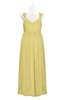 ColsBM Saniyah Misted Yellow Plus Size Bridesmaid Dresses V-neck Floor Length Romantic Sleeveless Paillette Backless