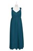 ColsBM Saniyah Moroccan Blue Plus Size Bridesmaid Dresses V-neck Floor Length Romantic Sleeveless Paillette Backless