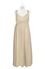 ColsBM Saniyah Novelle Peach Plus Size Bridesmaid Dresses V-neck Floor Length Romantic Sleeveless Paillette Backless