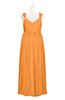 ColsBM Saniyah Orange Plus Size Bridesmaid Dresses V-neck Floor Length Romantic Sleeveless Paillette Backless