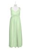 ColsBM Saniyah Pale Green Plus Size Bridesmaid Dresses V-neck Floor Length Romantic Sleeveless Paillette Backless