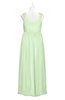 ColsBM Saniyah Pale Green Plus Size Bridesmaid Dresses V-neck Floor Length Romantic Sleeveless Paillette Backless