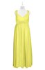 ColsBM Saniyah Pale Yellow Plus Size Bridesmaid Dresses V-neck Floor Length Romantic Sleeveless Paillette Backless