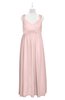ColsBM Saniyah Pastel Pink Plus Size Bridesmaid Dresses V-neck Floor Length Romantic Sleeveless Paillette Backless