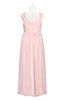ColsBM Saniyah Pastel Pink Plus Size Bridesmaid Dresses V-neck Floor Length Romantic Sleeveless Paillette Backless