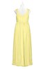 ColsBM Saniyah Pastel Yellow Plus Size Bridesmaid Dresses V-neck Floor Length Romantic Sleeveless Paillette Backless