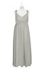 ColsBM Saniyah Platinum Plus Size Bridesmaid Dresses V-neck Floor Length Romantic Sleeveless Paillette Backless