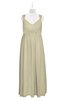 ColsBM Saniyah Putty Plus Size Bridesmaid Dresses V-neck Floor Length Romantic Sleeveless Paillette Backless