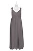 ColsBM Saniyah Ridge Grey Plus Size Bridesmaid Dresses V-neck Floor Length Romantic Sleeveless Paillette Backless