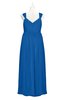 ColsBM Saniyah Royal Blue Plus Size Bridesmaid Dresses V-neck Floor Length Romantic Sleeveless Paillette Backless