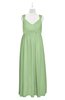 ColsBM Saniyah Sage Green Plus Size Bridesmaid Dresses V-neck Floor Length Romantic Sleeveless Paillette Backless