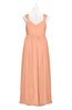 ColsBM Saniyah Salmon Plus Size Bridesmaid Dresses V-neck Floor Length Romantic Sleeveless Paillette Backless