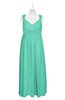 ColsBM Saniyah Seafoam Green Plus Size Bridesmaid Dresses V-neck Floor Length Romantic Sleeveless Paillette Backless