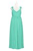 ColsBM Saniyah Seafoam Green Plus Size Bridesmaid Dresses V-neck Floor Length Romantic Sleeveless Paillette Backless